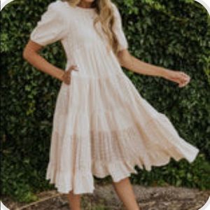 MIDI Cream dress, Roolee NWT